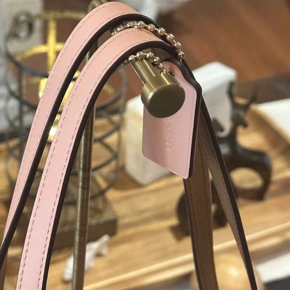 COACH Horse & Carriage Jacquard City Tote w/Leather Trim in Blush Pink, NWOT - Picture 11 of 16